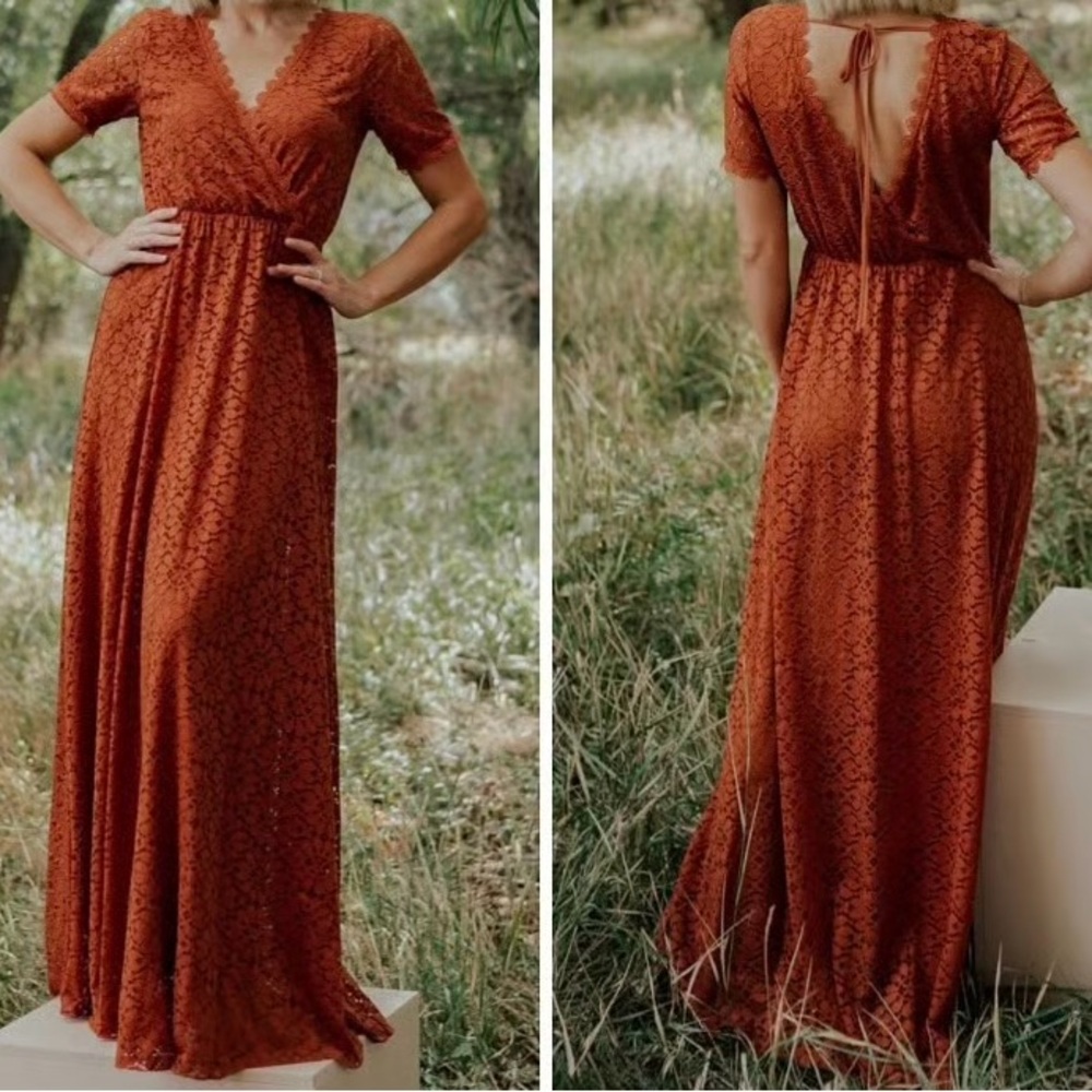 Baltic born venice dress rust lace maxi XL